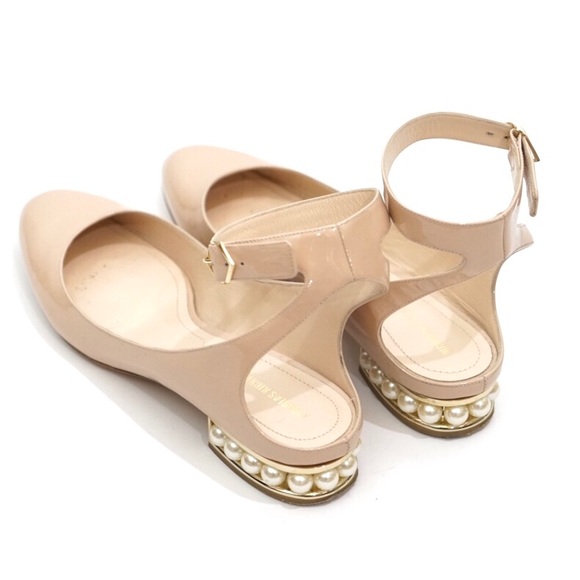 Nicholas Kirkwood Lola Patent Blush Pearl Flats - Picture 6 of 8